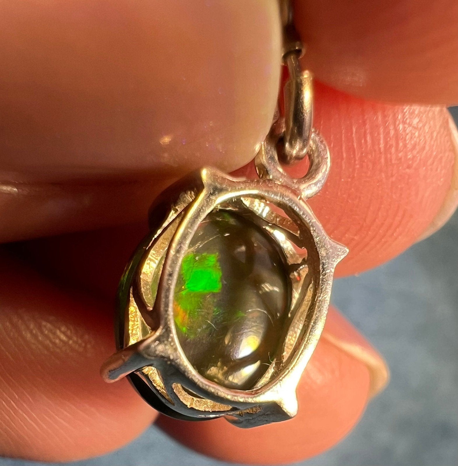 Welo Black Opal Pendant in Sterling Silver *Video*