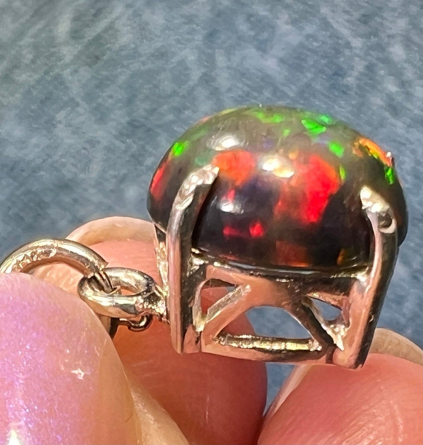 Welo Black Opal Pendant in Sterling Silver *Video*