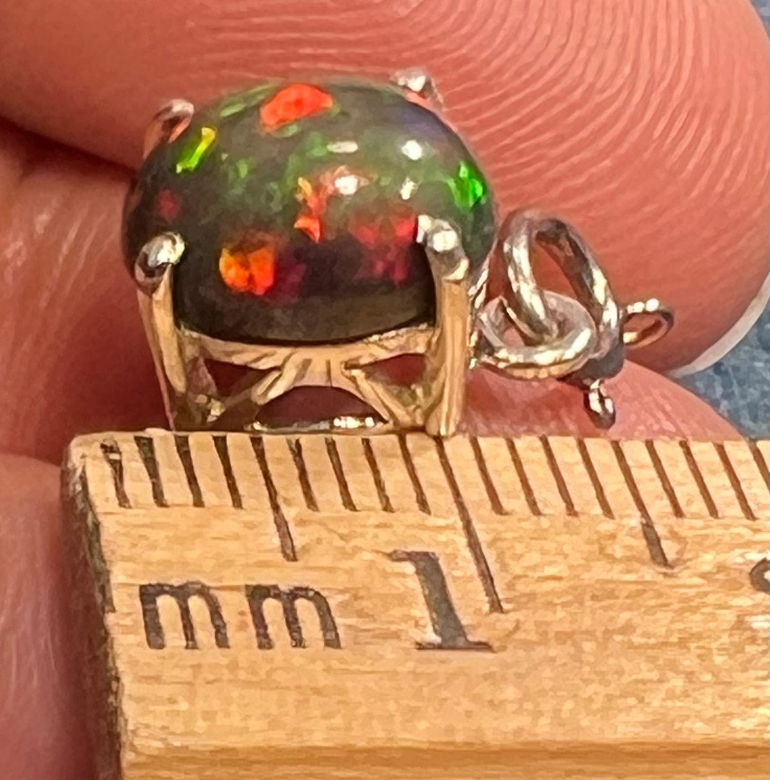 Welo Black Opal Pendant in Sterling Silver *Video*