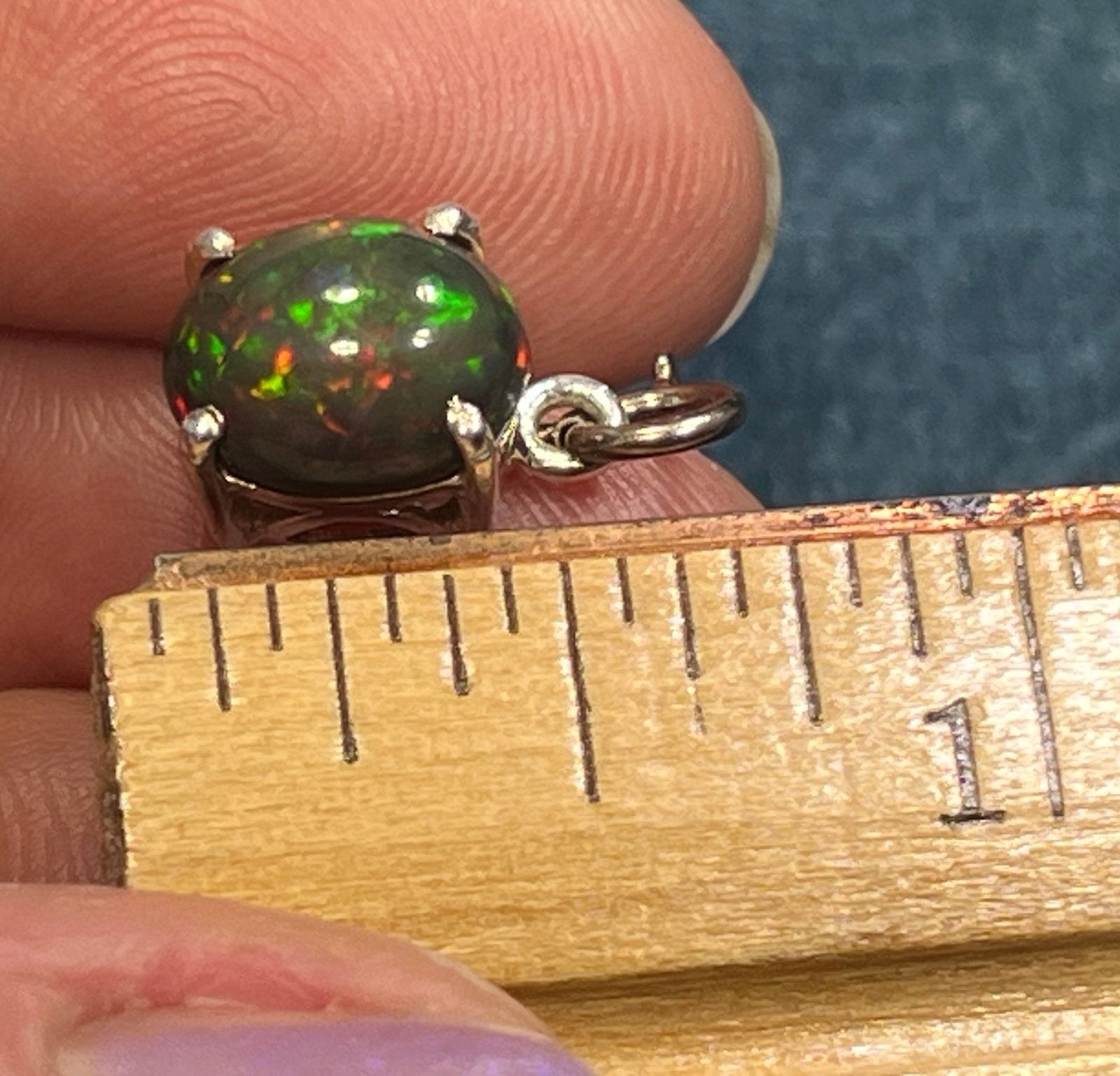 Welo Black Opal Pendant in Sterling Silver *Video*