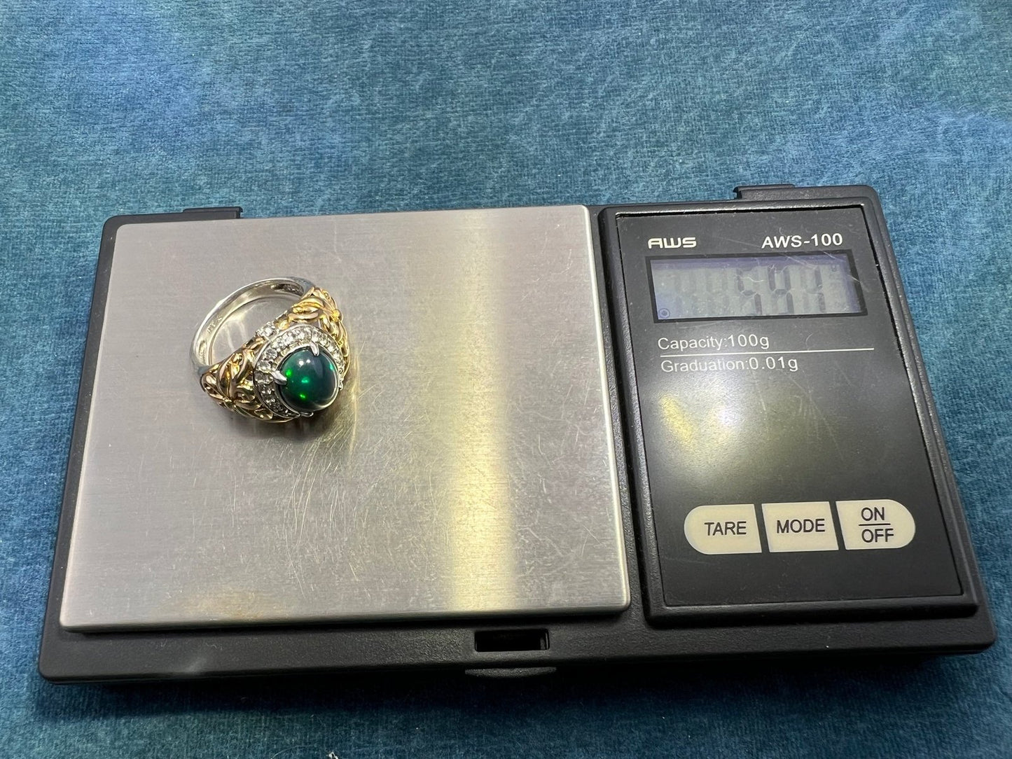 Welo Black Opal Ring in Sterling Silver w Topaz Halo *Video*