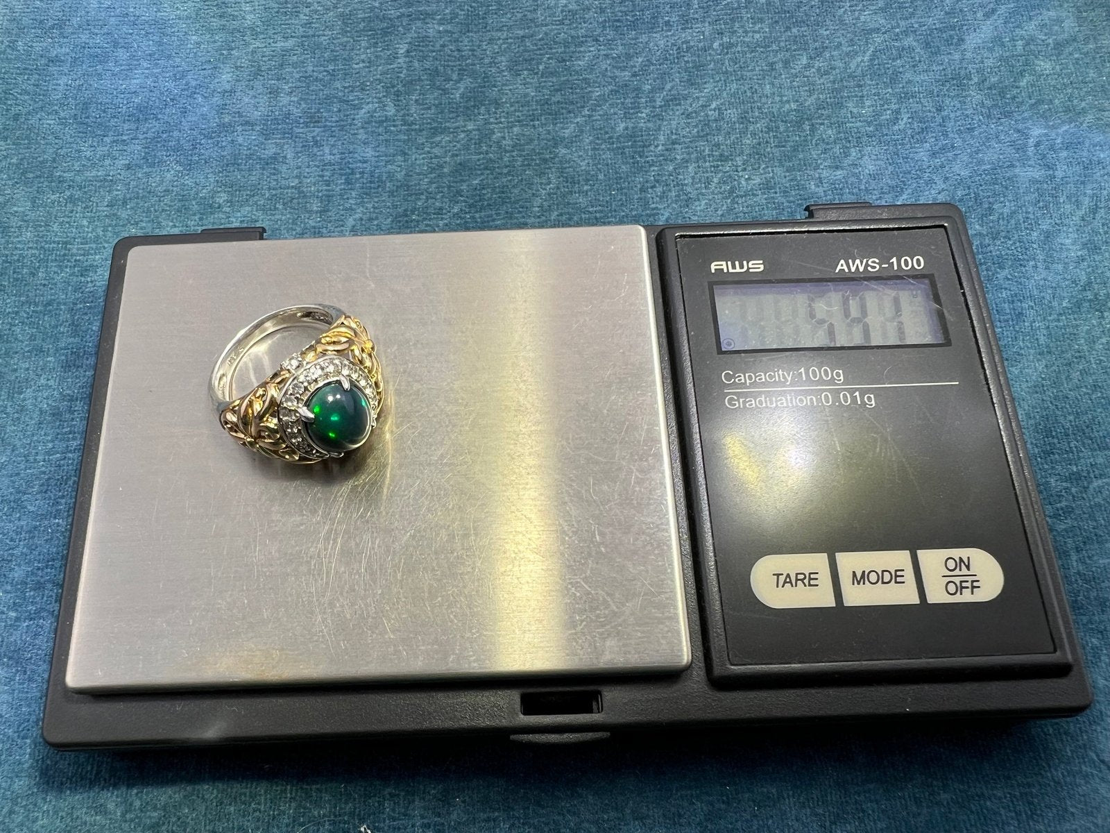 Welo Black Opal Ring in Sterling Silver w Topaz Halo *Video*