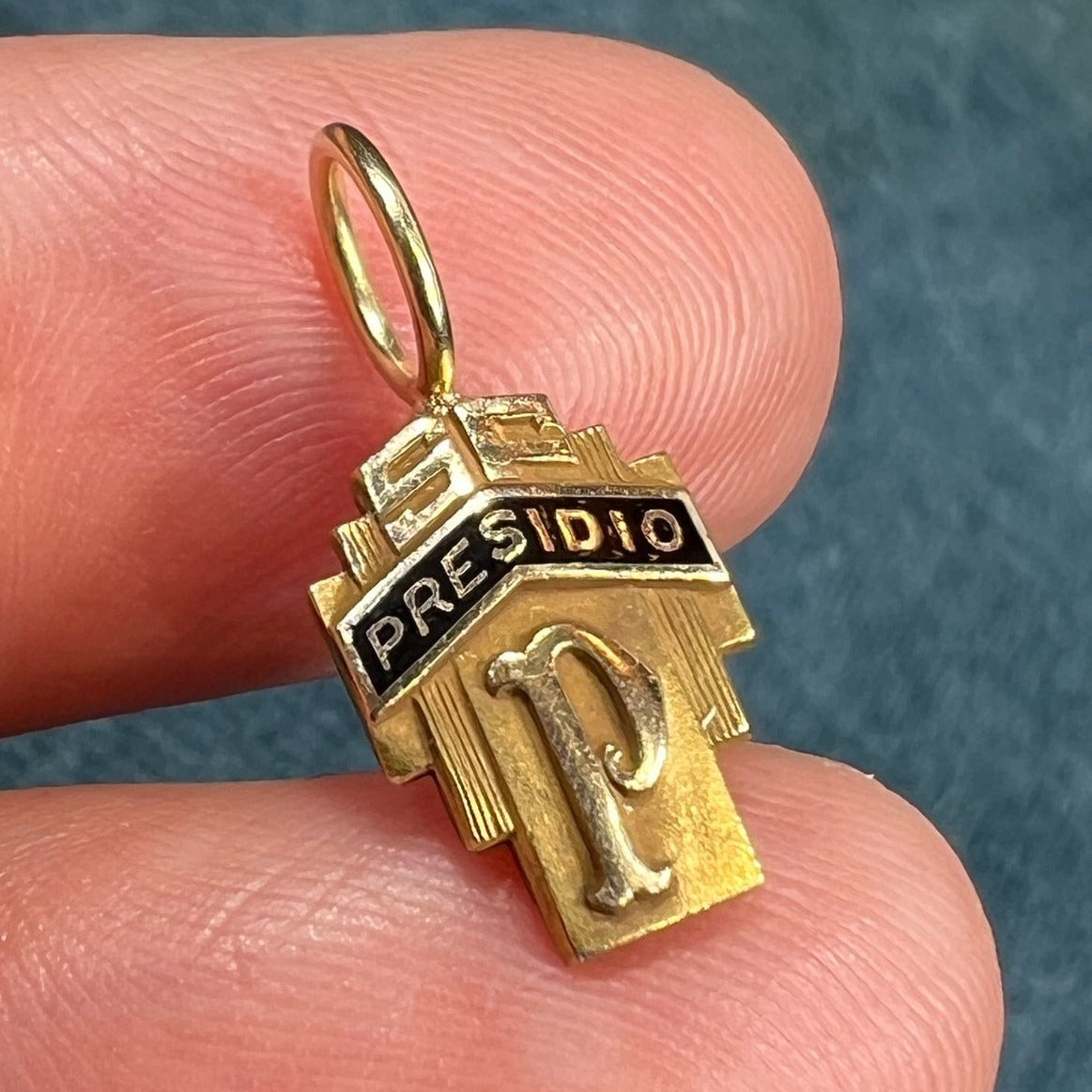 10k 1/10 Gold Filled PRESIDIO School Cross Pendant. Tiny!