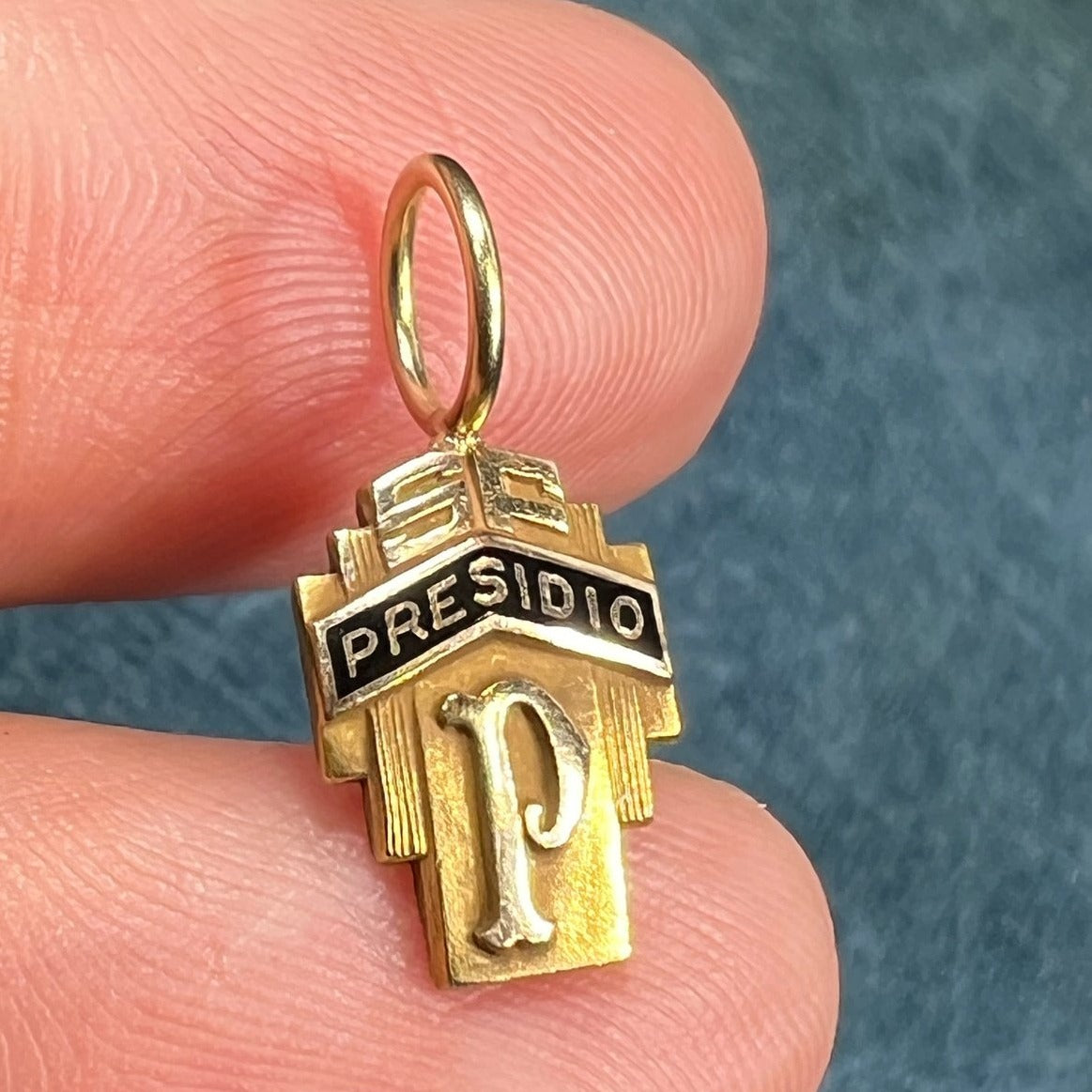 10k 1/10 Gold Filled PRESIDIO School Cross Pendant. Tiny!