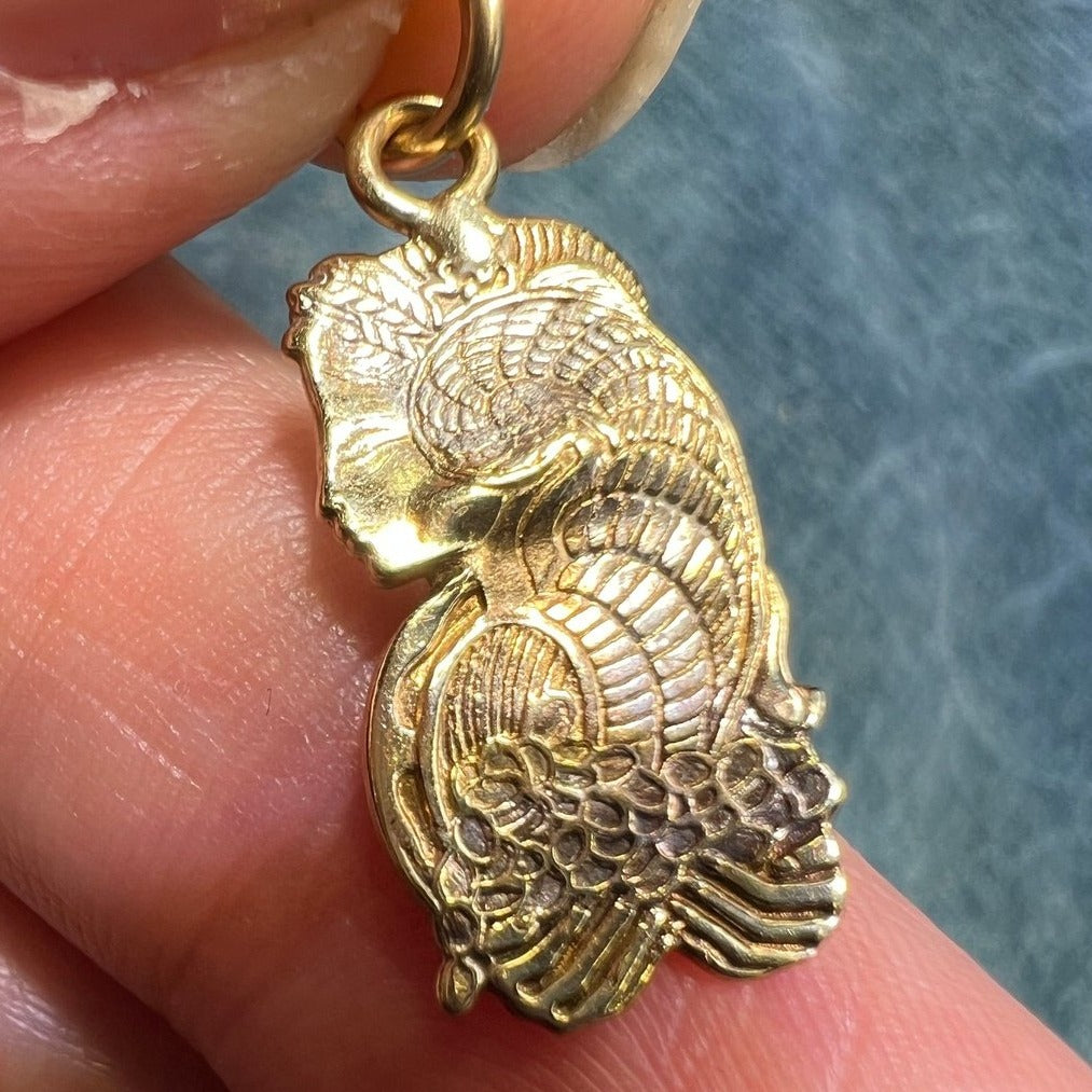 10k 2-Tone Gold Hawaiian Goddess of Sea Namaka-o-Kaha'i Pendant