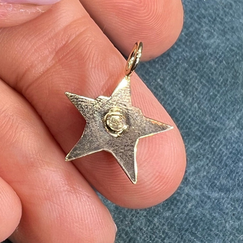 10k Gold SUNSHINE BISCUITS Star Shaped Pendant. TINY!