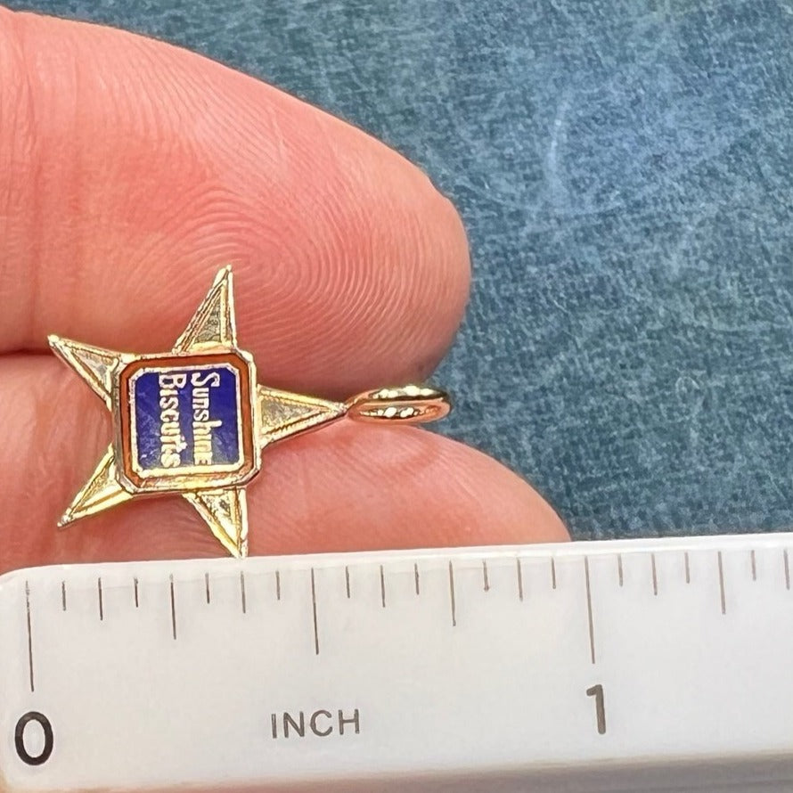 10k Gold SUNSHINE BISCUITS Star Shaped Pendant. TINY!