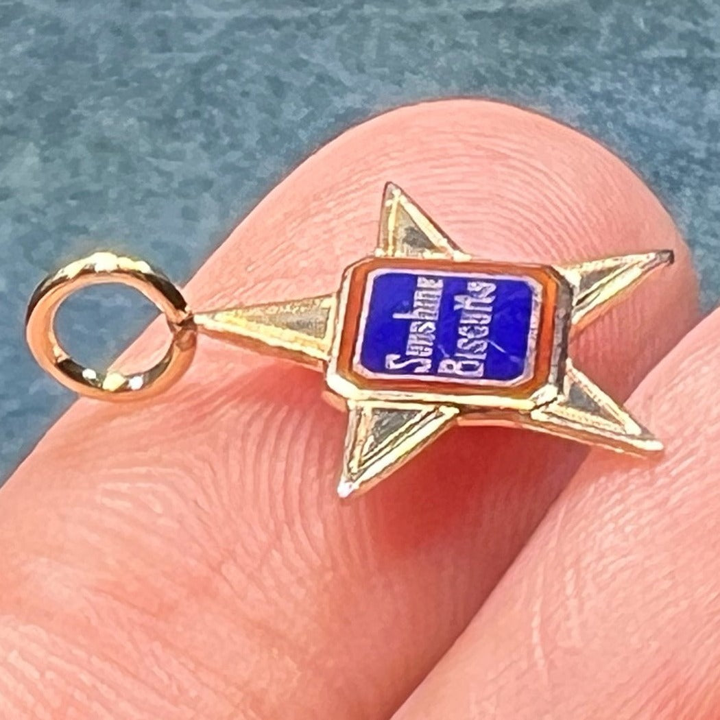 10k Gold SUNSHINE BISCUITS Star Shaped Pendant. TINY!