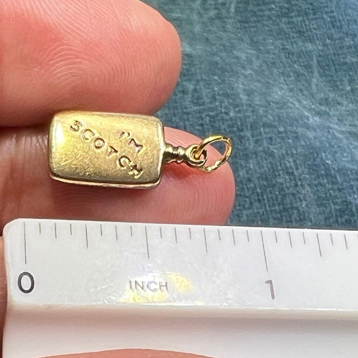 10k Gold Scottish Whisky Bottle Pendant - "I'M SCOTCH" Tiny!