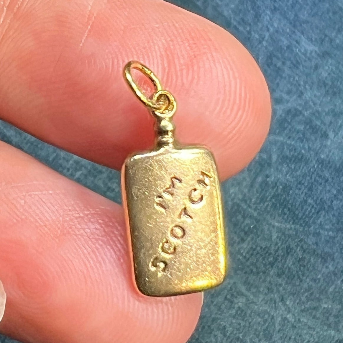 10k Gold Scottish Whisky Bottle Pendant - "I'M SCOTCH" Tiny!