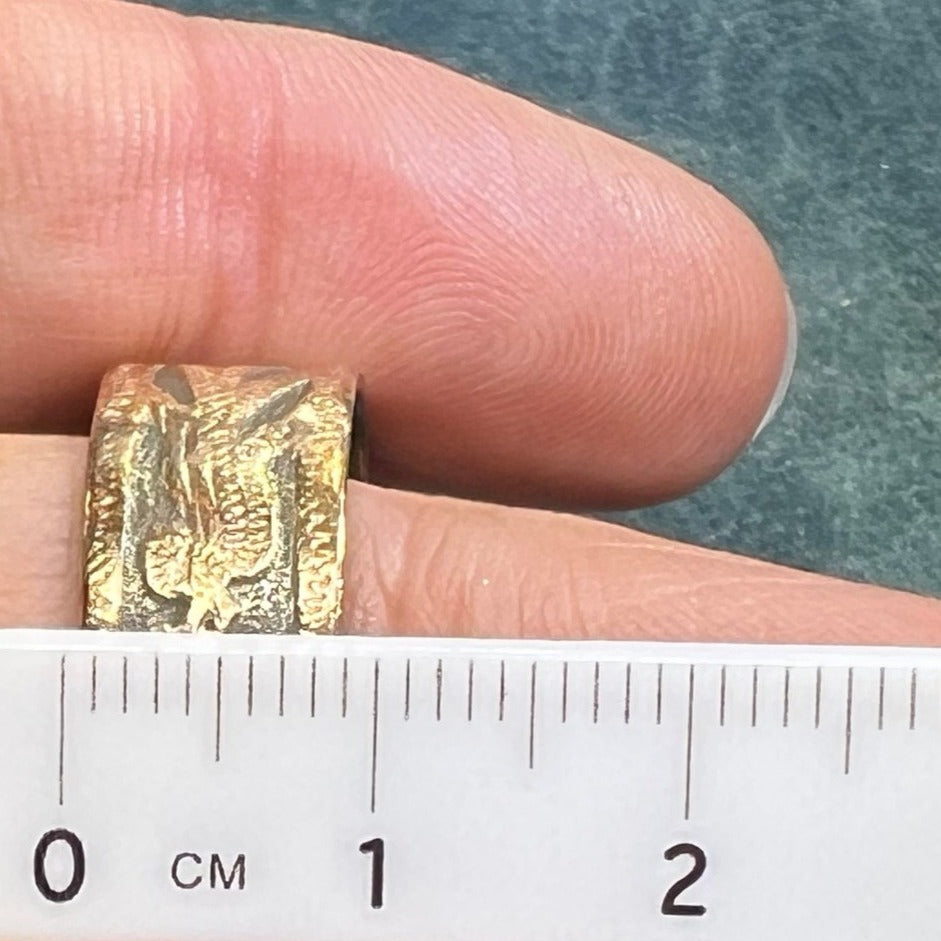 10k Gold and 925 Guatemalan Quetzalcoatl Kissing LOVEBIRDS Ring **Video*