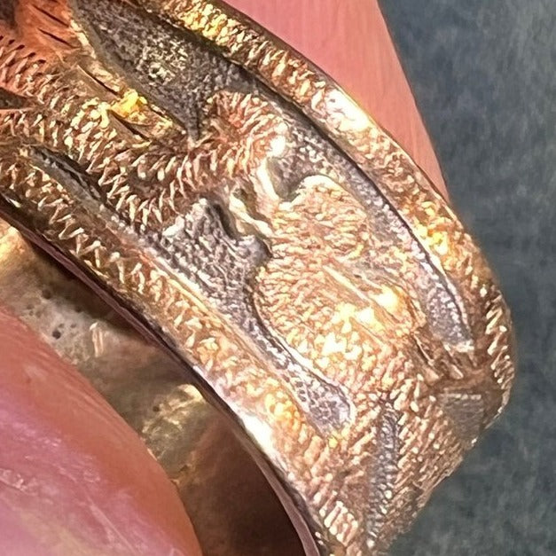 10k Gold and 925 Guatemalan Quetzalcoatl Kissing LOVEBIRDS Ring **Video*