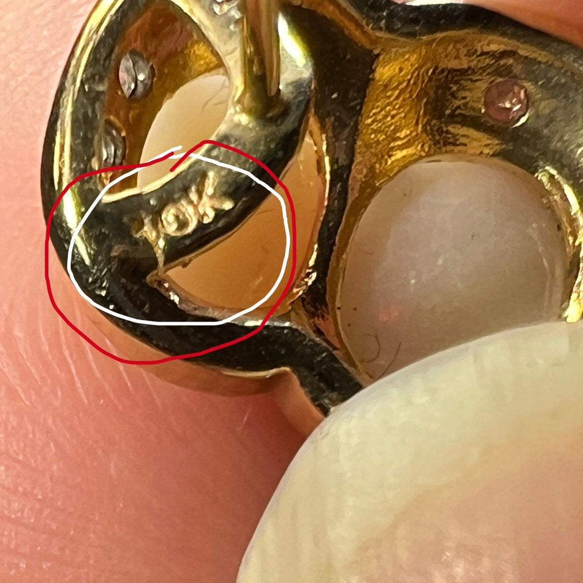 10k Gold Australian Opal + Diamond Omegaback Earrings *Video*