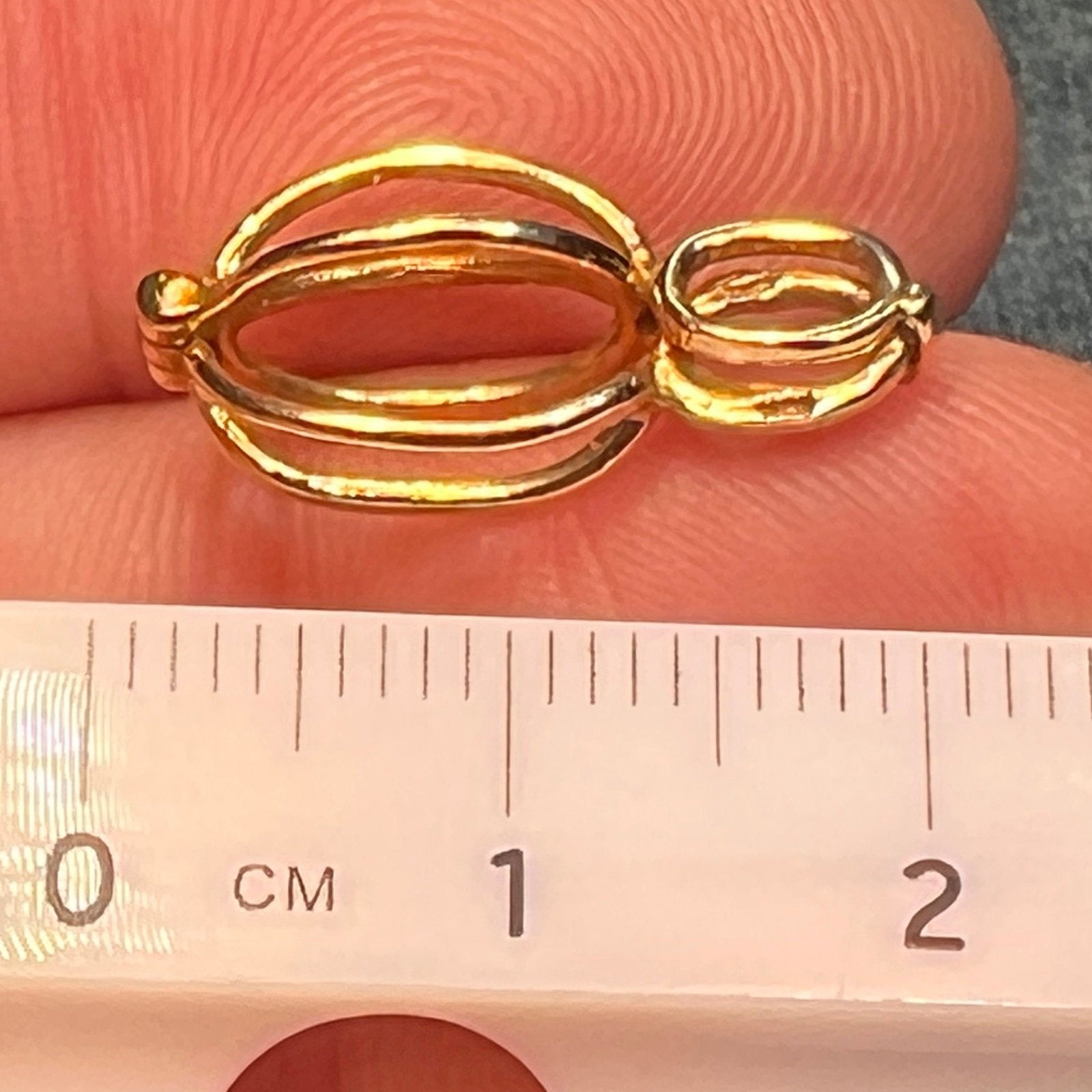 10k Gold Cage Pendant w 2 Ct Raw Uncut Diamond + Pearl **VIDEO**