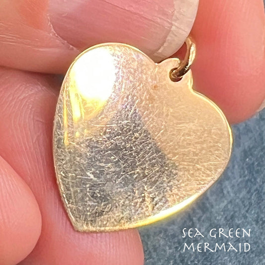 10k Gold Engraveable HEART Dog Collar Tag Pendant. Memorial!