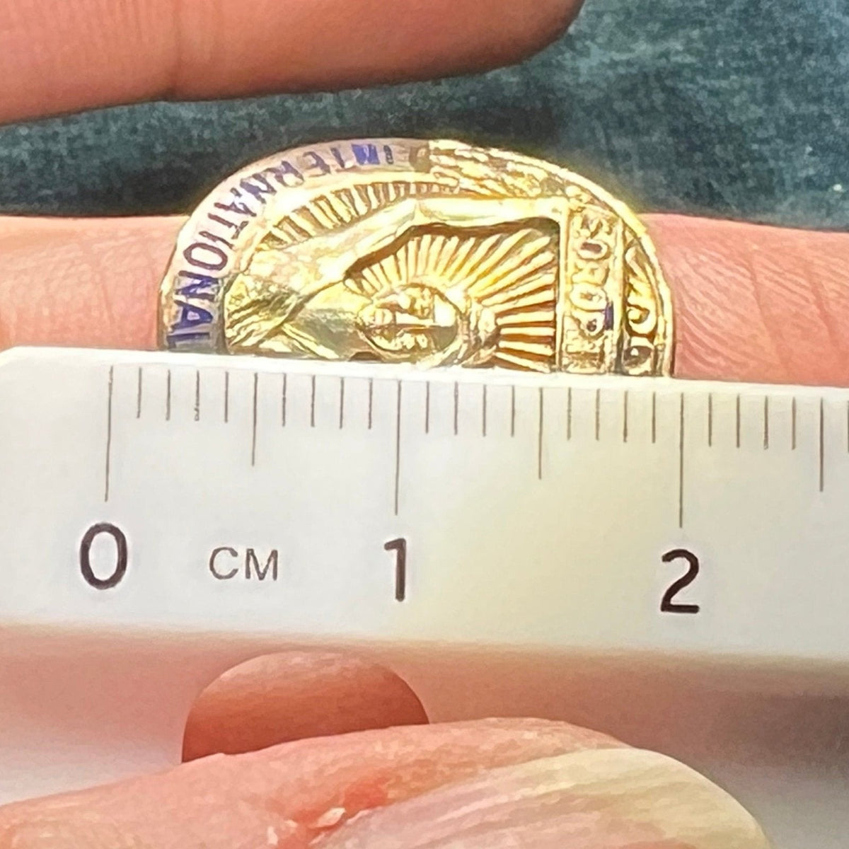 10k Gold *Rare* 1930s Deco Soroptimist Sunburst Ring. Empowering Women