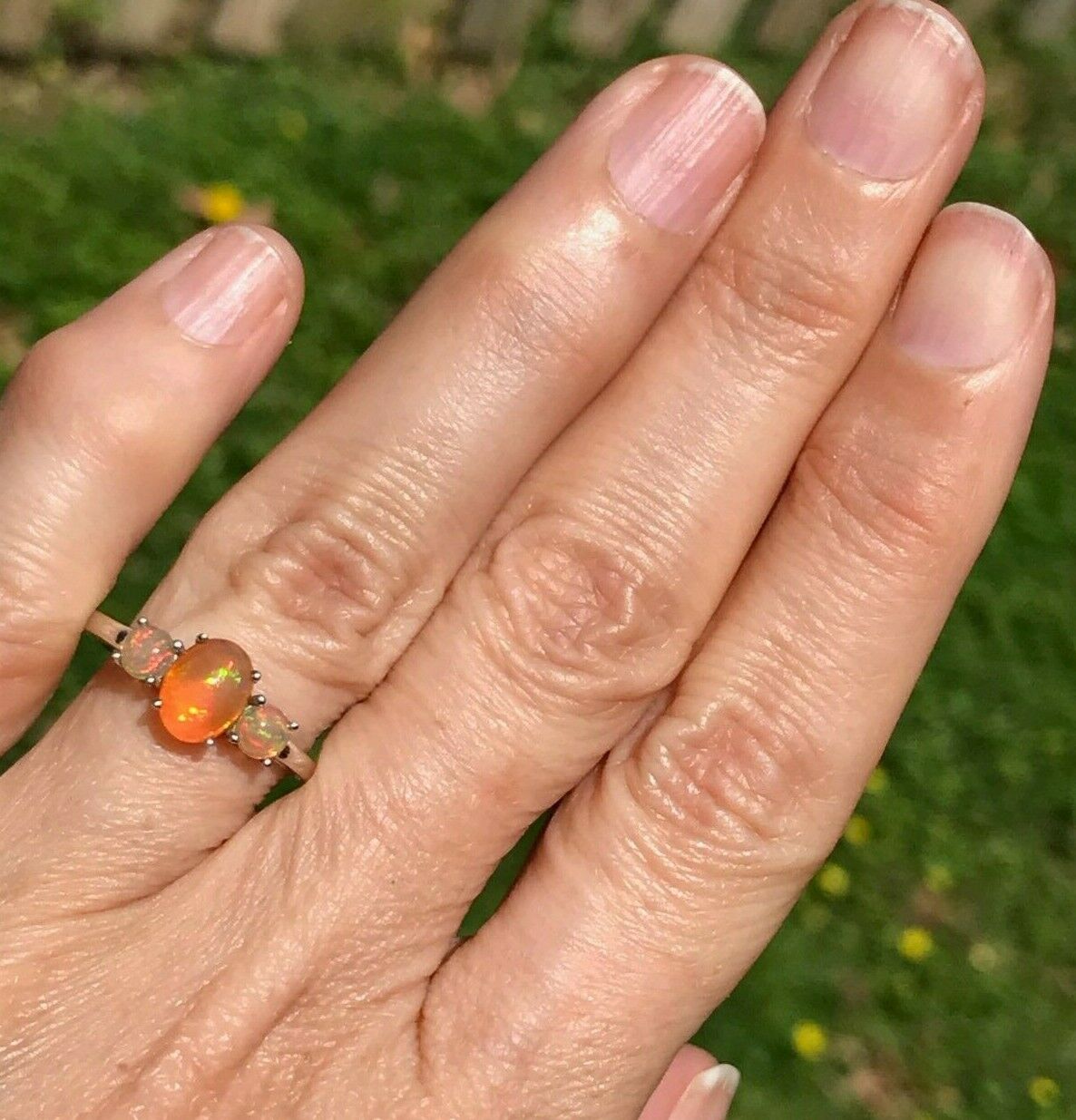10k White Gold Ethiopian Welo Jelly Opal Ring ***VIDEO***