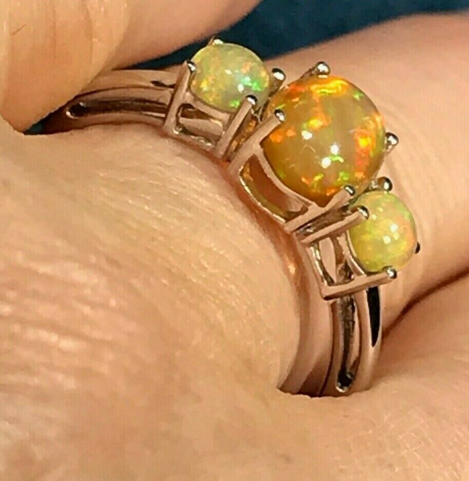 10k White Gold Ethiopian Welo Jelly Opal Ring ***VIDEO***