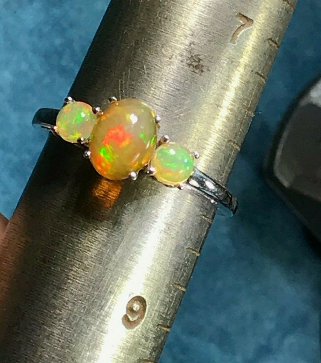 10k White Gold Ethiopian Welo Jelly Opal Ring ***VIDEO***