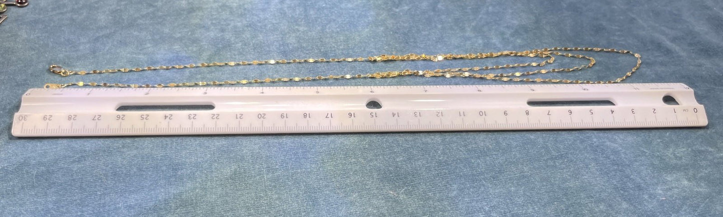 10k Yellow Gold 3 Layer GLITTER Chain 22" Necklace. Italy