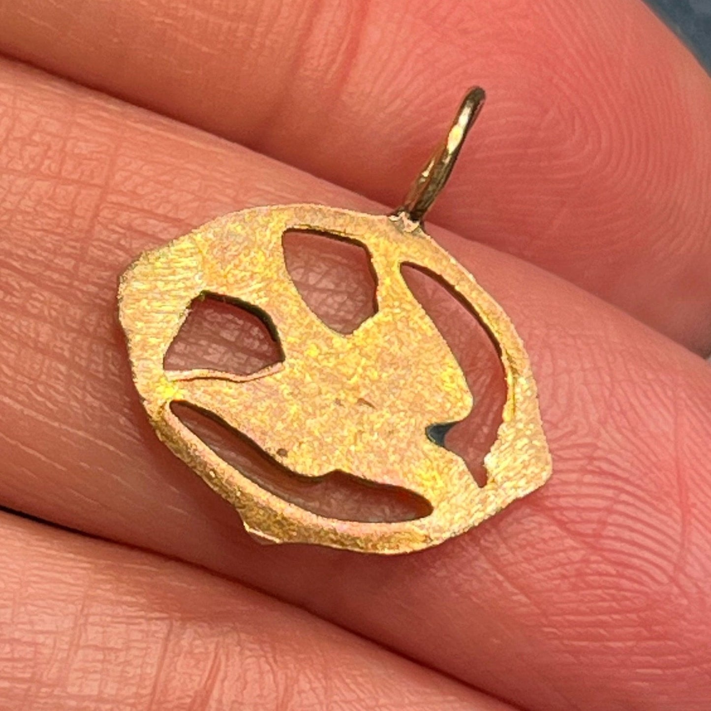 10k Yellow Gold Bluebird Swallow Enamel Pendant. Victorian *Stiff bail*