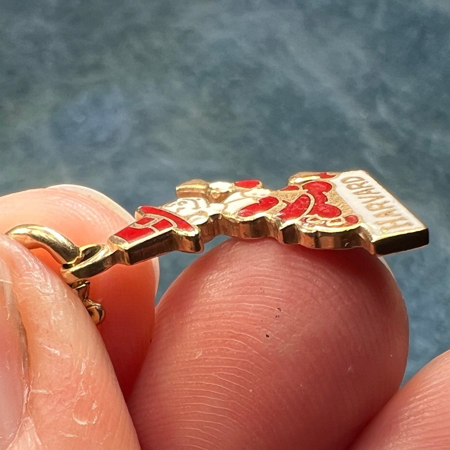 10k Yellow Gold Crimson HARVARD University Crimson Pilgrim Pendant