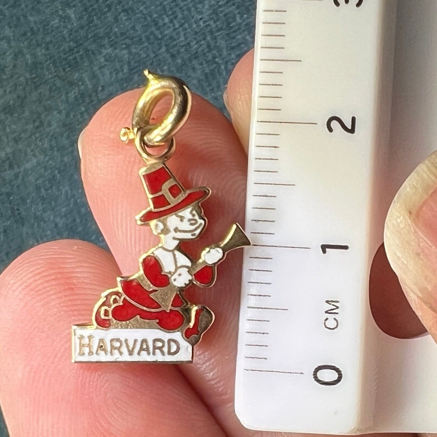 10k Yellow Gold Crimson HARVARD University Crimson Pilgrim Pendant