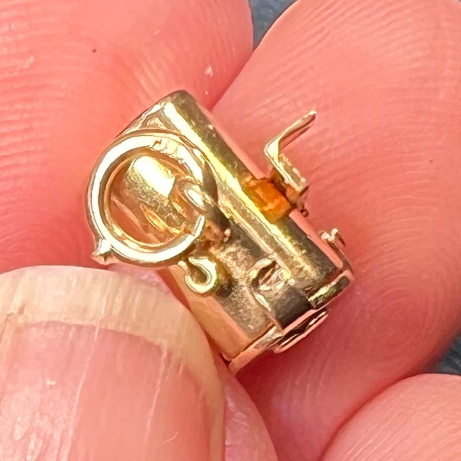 10k Yellow Gold MAILBOX Love Letters Memento Pendant. Tiny! *Video*
