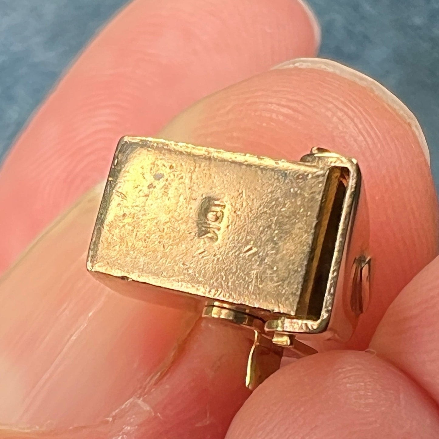 10k Yellow Gold MAILBOX Love Letters Memento Pendant. Tiny! *Video*