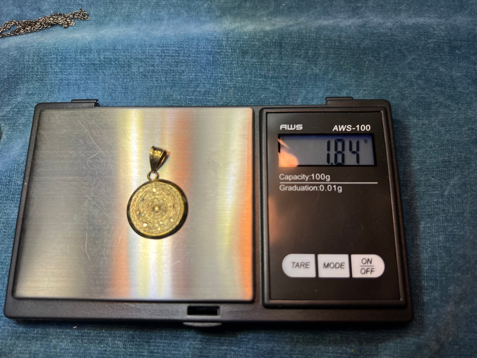 10k Yellow Gold Mayan Aztec Incan SUN Calendar Pendant