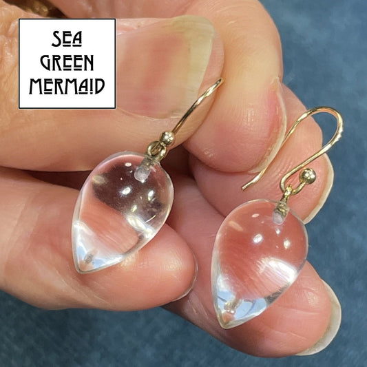 10k Yellow Gold TEARDROP Clear Quartz Droplet Earrings. Nordstrom