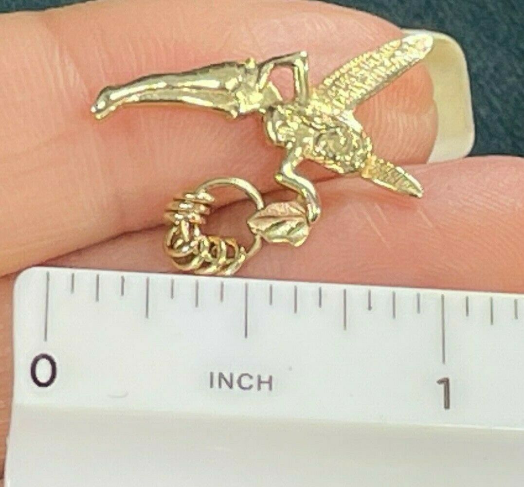 10k Yellow Gold Tinkerbell Fairy Pendant w Rings. Grants *7 Wishes*_b68_1_21