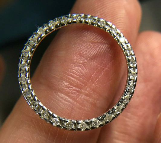 10k Yellow & White Gold 0.45 TCW Diamond Circle Slide Pendant