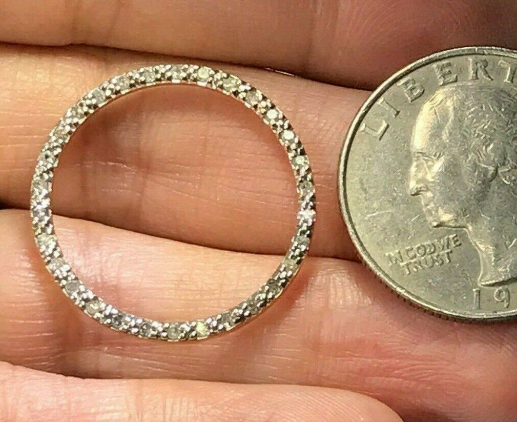 10k Yellow & White Gold 0.60 TCW Diamond Circle Slide Pendant