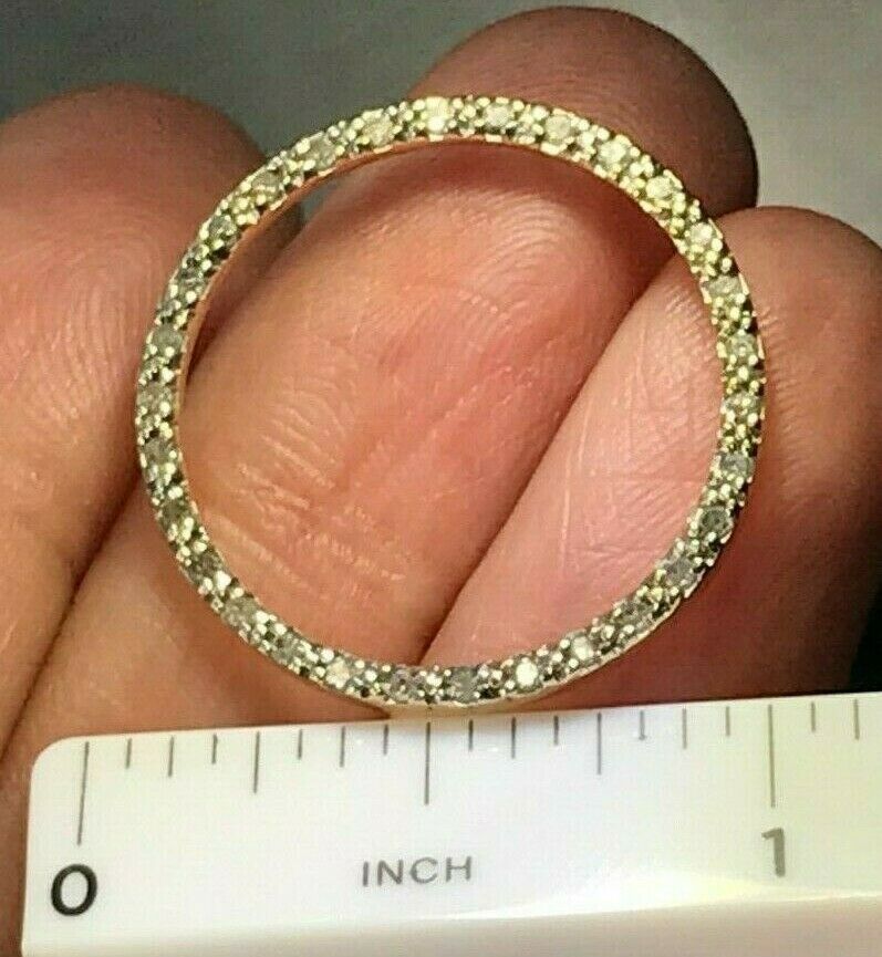10k Yellow & White Gold 0.60 TCW Diamond Circle Slide Pendant