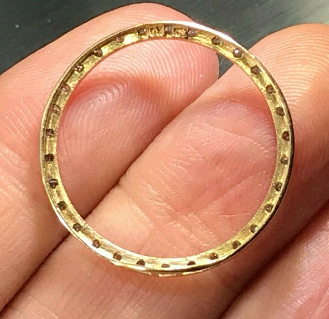10k Yellow & White Gold 0.60 TCW Diamond Circle Slide Pendant