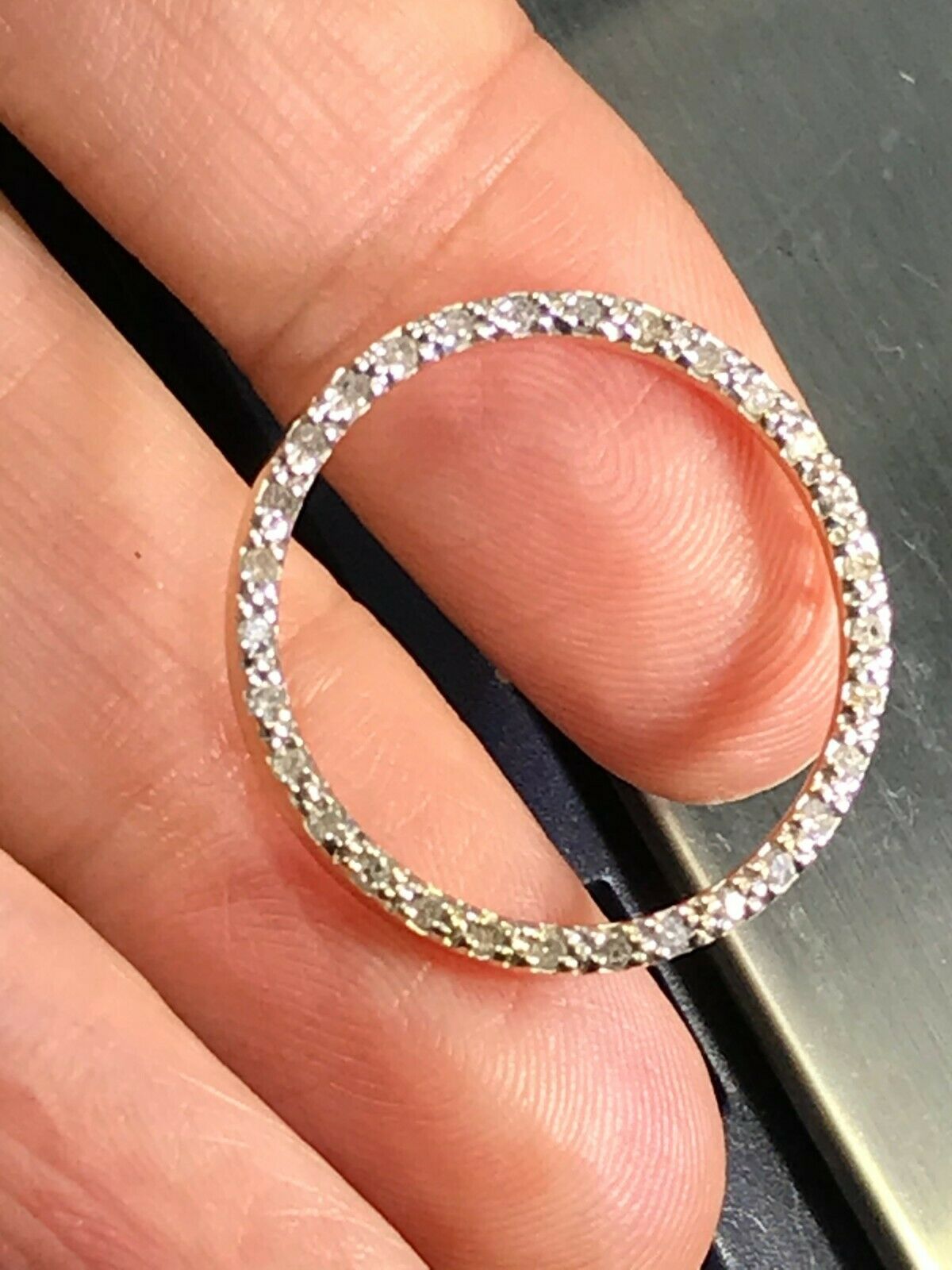 10k Yellow & White Gold 0.60 TCW Diamond Circle Slide Pendant