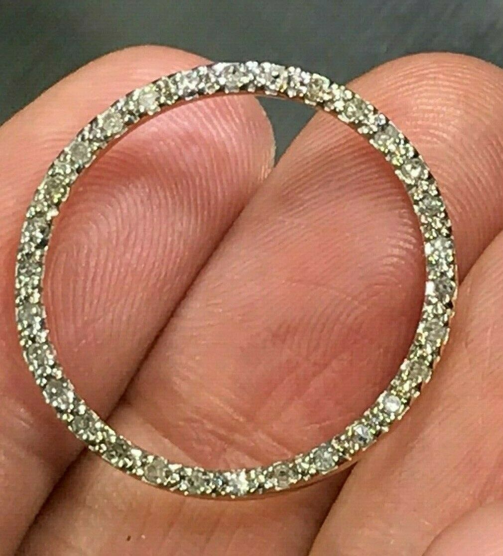 10k Yellow & White Gold 0.60 TCW Diamond Circle Slide Pendant