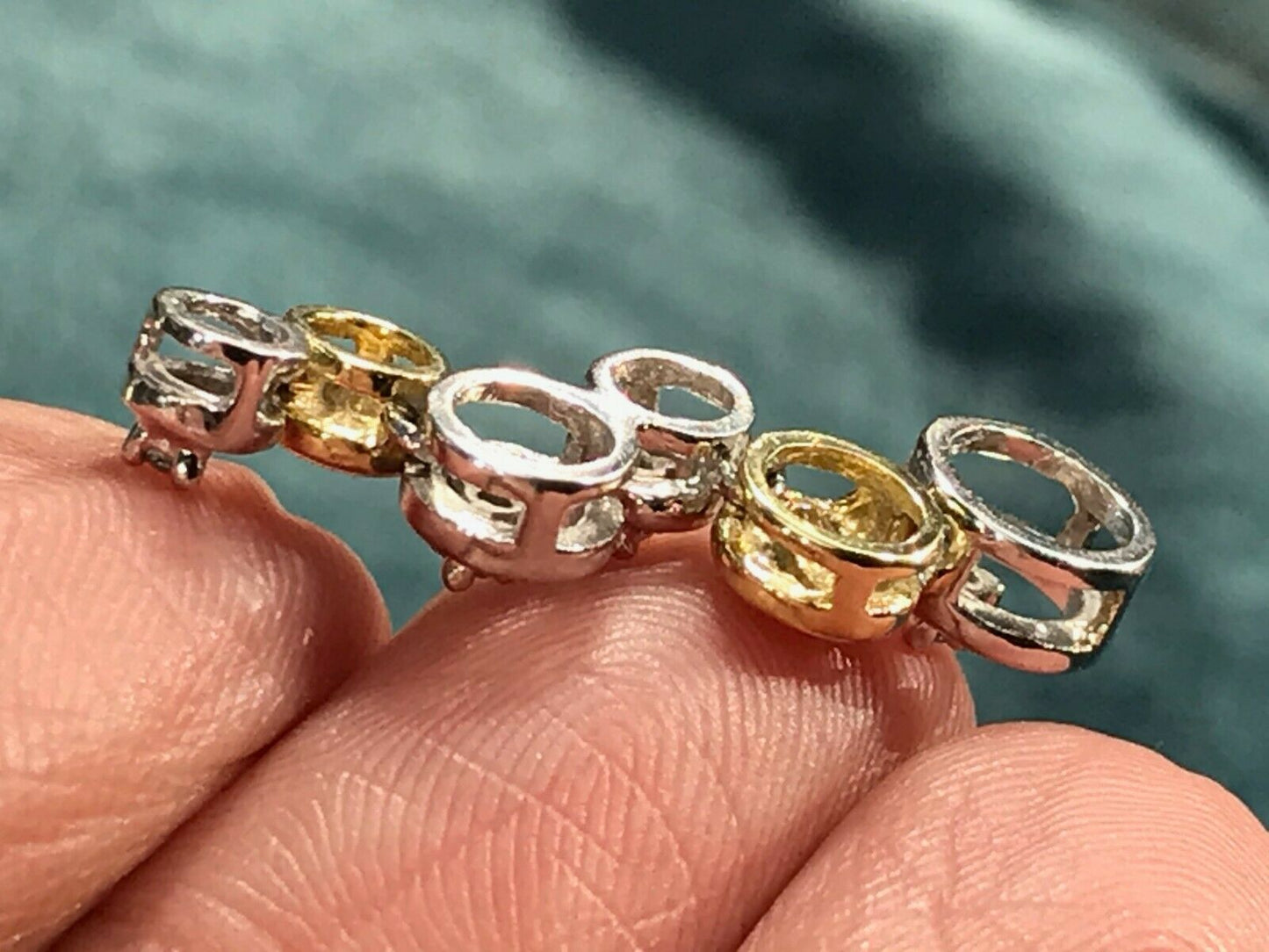10k Yellow & White Gold Natural Diamond BUBBLES Pendant. "Jointed"-K6L7J