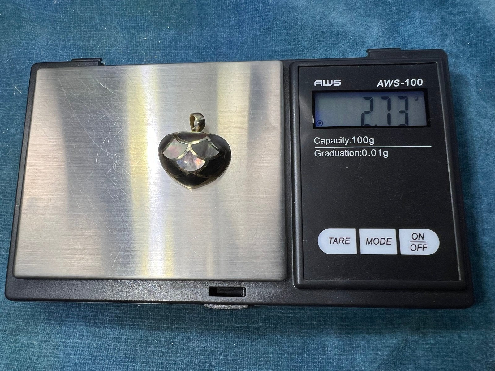 14k Gold Inlaid Black Shell MERMAID's HEART Pendant *Video*