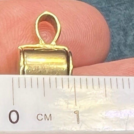 14k Gold Jeweler's LOUPE Magnifier Pendant. 6g. WORKS! *TINY*