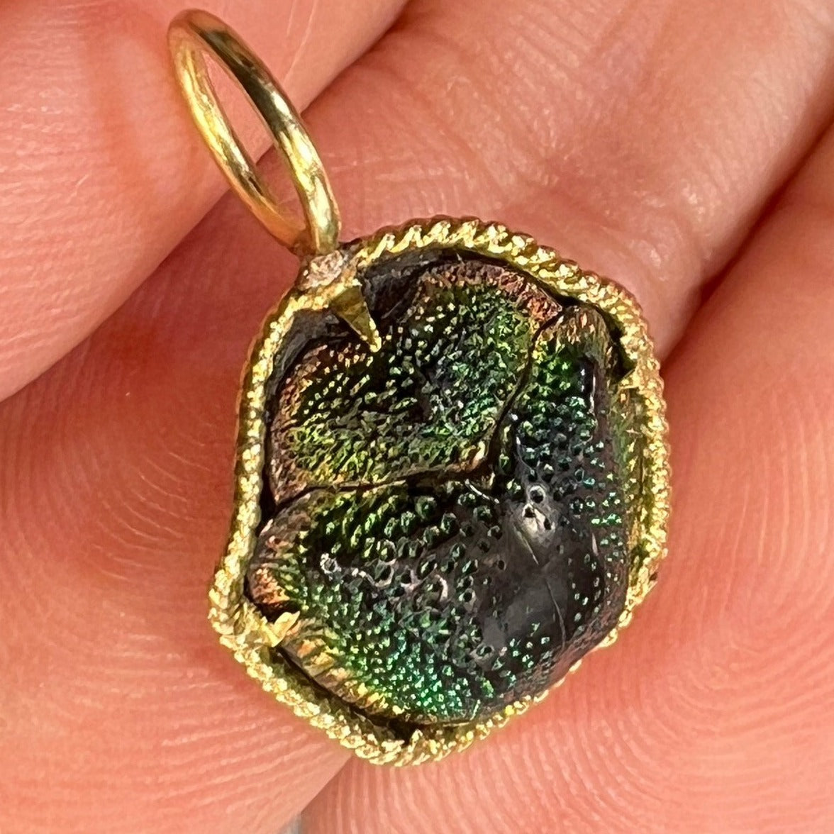 Gold sale beetle pendant