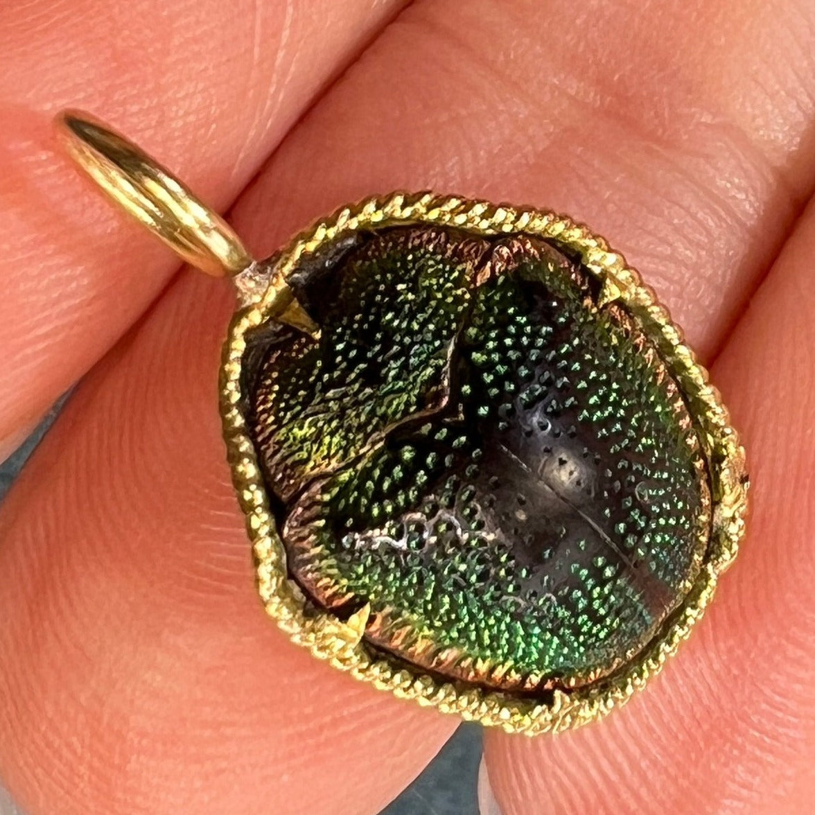 Scarab beetle store pendant