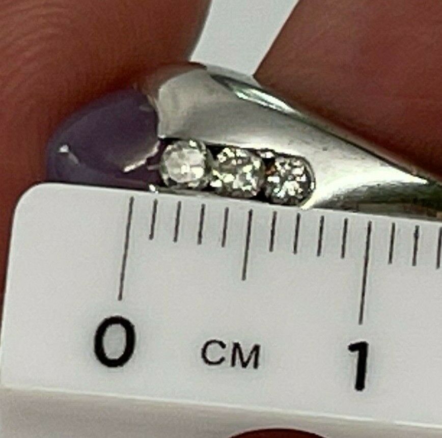 14k White Gold 3 Ct Lavender Pink Star Sapphire Ring w Diamonds **VIDEO**_21_380