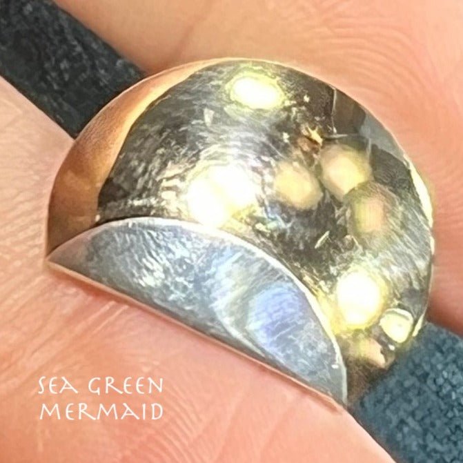 14k Yellow Gold + 925 ED LEVIN Half-Moon Sunset Pendant - B