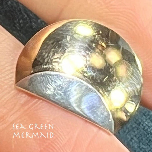 14k Yellow Gold + 925 ED LEVIN Half-Moon Sunset Pendant - B