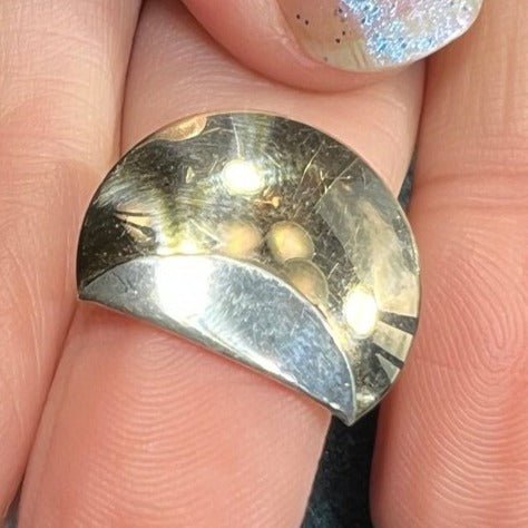 14k Yellow Gold + 925 ED LEVIN Half-Moon Sunset Pendant - B