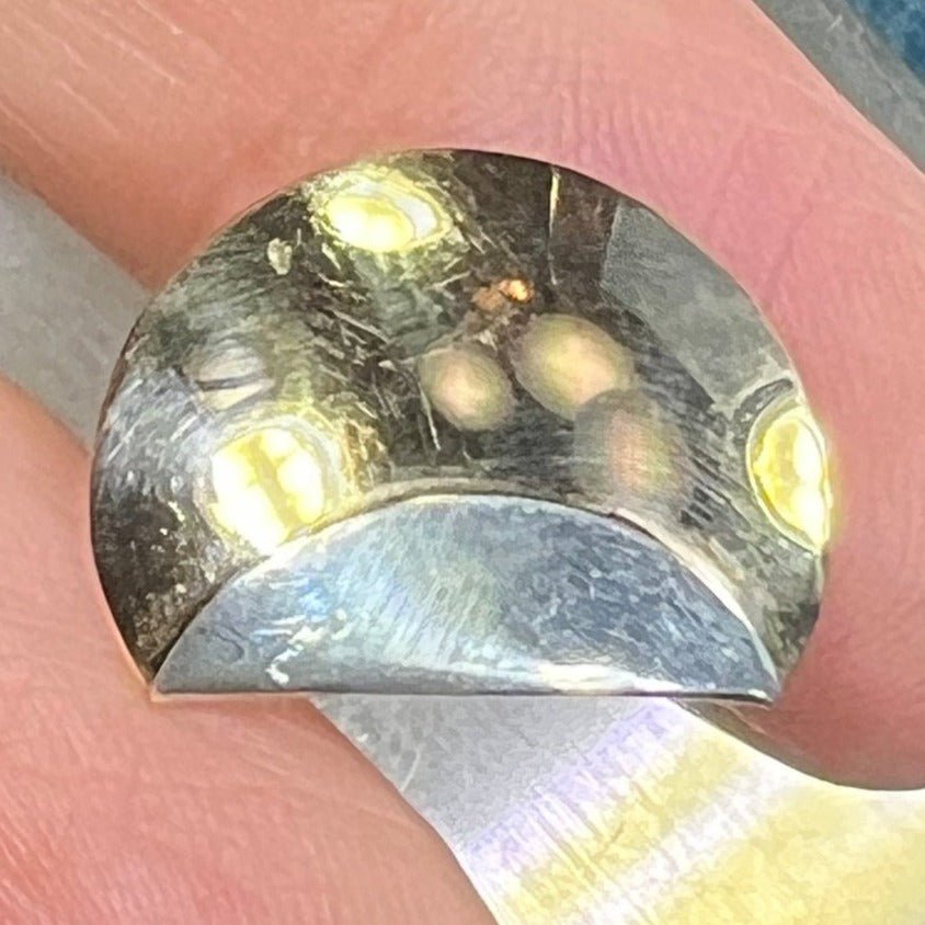 14k Yellow Gold + 925 ED LEVIN Half-Moon Sunset Pendant - B