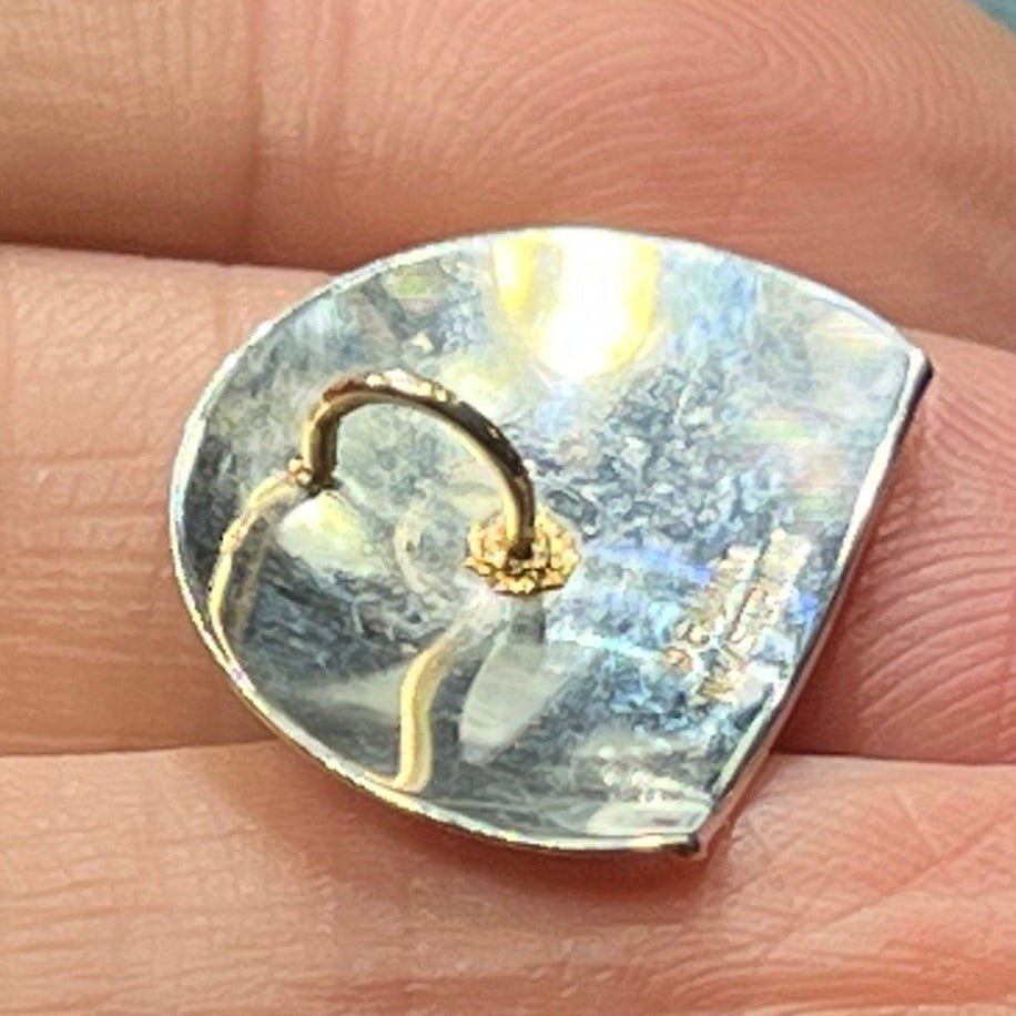 14k Yellow Gold + 925 ED LEVIN Half-Moon Sunset Pendant - B