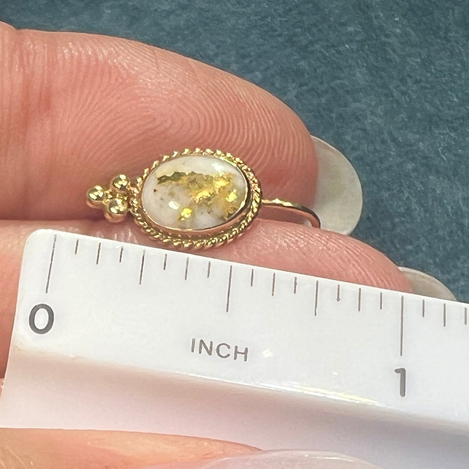 14k Yellow Alaskan Gold in Quartz Leverback Earrings. Carla